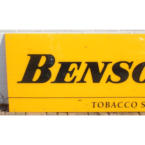 387 - Of Cricket interest, a 1980's or 1990's advertising banner board for Benson & Hedges Cup, sponsor fo... 