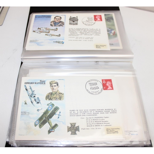 543 - 3 albums of FDC stamps and coin covers to inc a number of hand signed military related examples