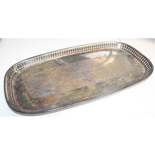 1051 - Qty of assorted vintage and later silver plated trays etc, approx 8.9kg gross