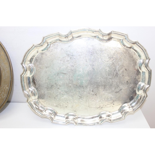 1051 - Qty of assorted vintage and later silver plated trays etc, approx 8.9kg gross