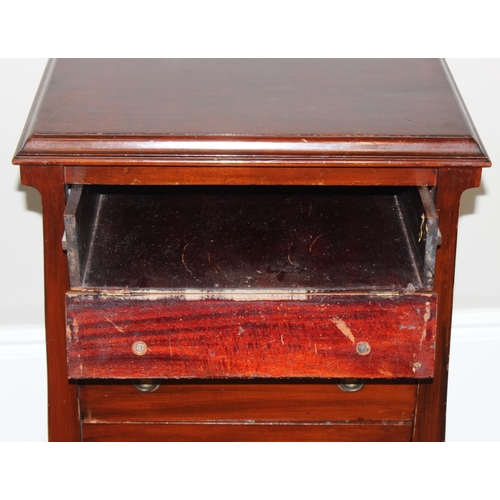 154 - An antique mahogany 5 drawer chest of drawers with drop down fronts, likely a music cabinet, approx ... 