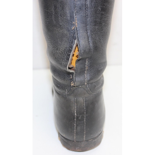 216 - Pair of vintage riding boots with 4 piece wooden boot trees