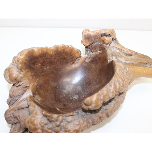 283 - A very unusual turned burwood bowl of naturalistic formed, indistinct mark to base, approx 35cm wide