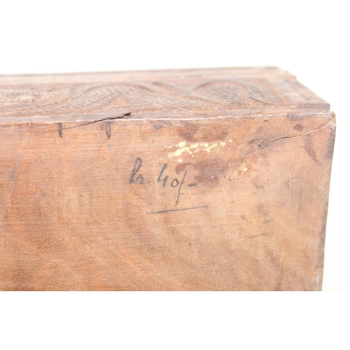 284 - 2 highly decorative Anglo-Indian carved hardwood boxes, largest approx 30cm W x 20cm D x 13cm H