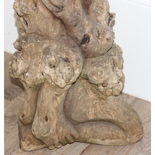 324 - A large carved abstract wooden root carving, approx 100cm tall