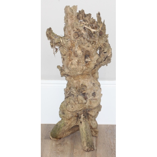 324 - A large carved abstract wooden root carving, approx 100cm tall