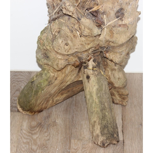 324 - A large carved abstract wooden root carving, approx 100cm tall