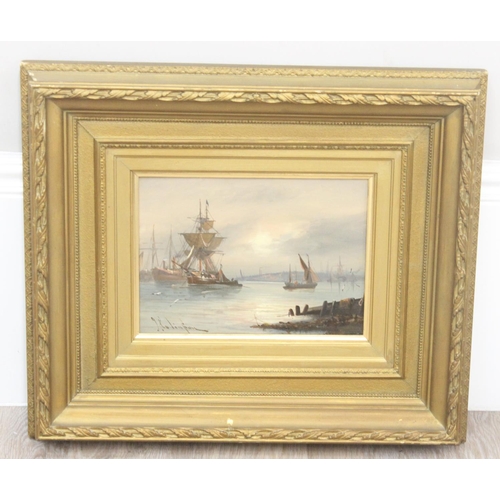 353 - Attributed to James Collinson (1825-1881), an antique oil on canvas depicting a harbour scene at in ... 