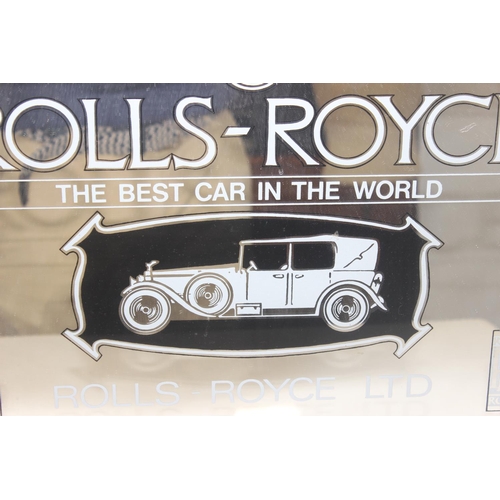 407 - A vintage Rolls Royce advertising mirror, approx 65cm x 50cm