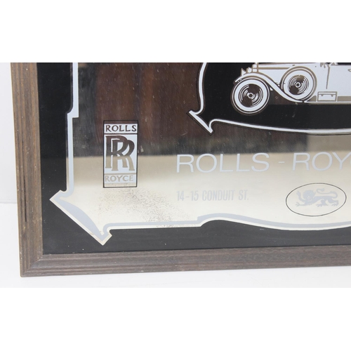 407 - A vintage Rolls Royce advertising mirror, approx 65cm x 50cm