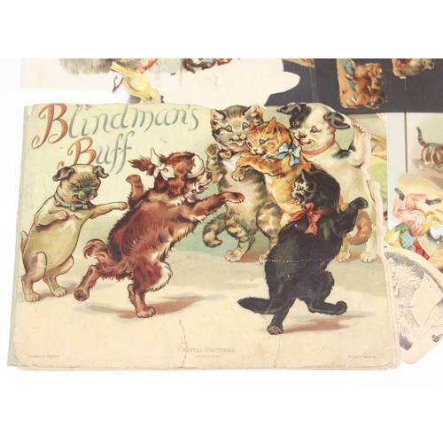 557 - A large qty of assorted Victorian scrapbook or decoupage cut outs, mainly of cats and animals