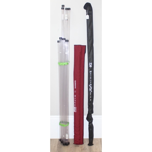 750 - Shimano Symetre 13ft match float rod with bag, a Daiwa Ninja 3.66 feeder rod and 10 Top Pole clear k... 