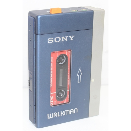 765 - Sony Walkman cassette player model TPS-L2 in blue with vintage protection case