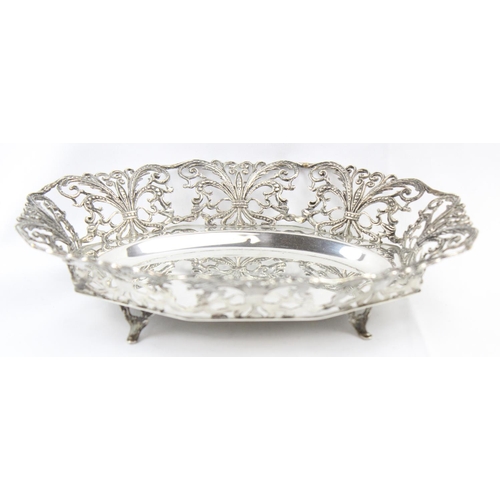 1003 - A vintage Italian 925 pierced silver dish, marked and XRF confirmed, approx 22cm wide, approx 311.01... 