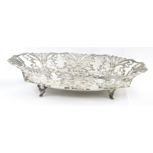 1003 - A vintage Italian 925 pierced silver dish, marked and XRF confirmed, approx 22cm wide, approx 311.01... 