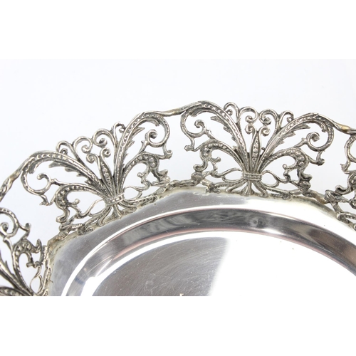 1003 - A vintage Italian 925 pierced silver dish, marked and XRF confirmed, approx 22cm wide, approx 311.01... 