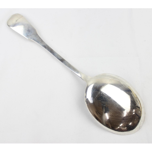 1006 - A very large silver basting or serving spoon, marked 925 and XRF confirmed, approx 28cm long, approx... 