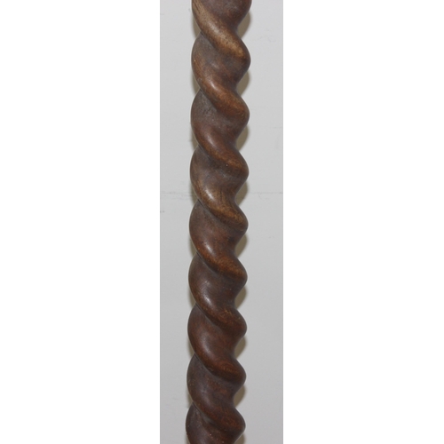 261 - Large oak barley twist standard lamp approx 160cm tall