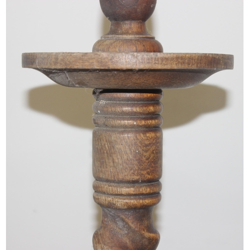 261 - Large oak barley twist standard lamp approx 160cm tall