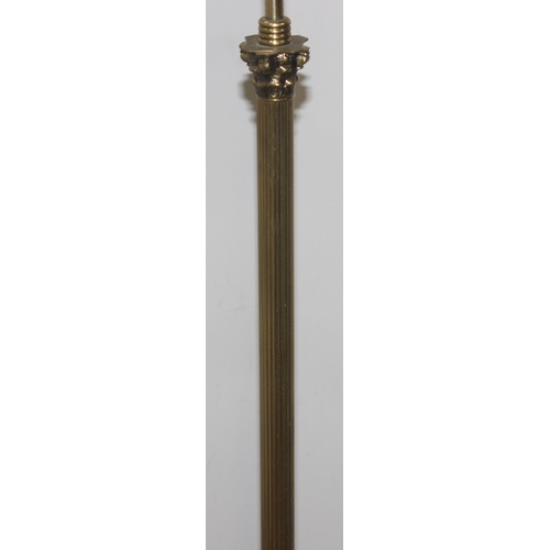 264 - Corinthian column style brass standard lamp, approx 148cm tall