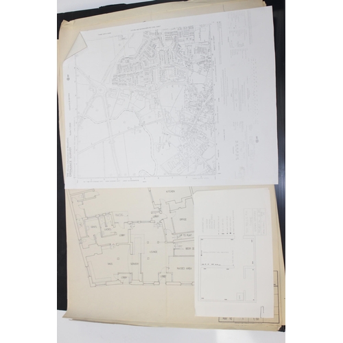 411 - Of local interest, qty of assorted architectural drawings and plans relating to the Six Bells pub in... 