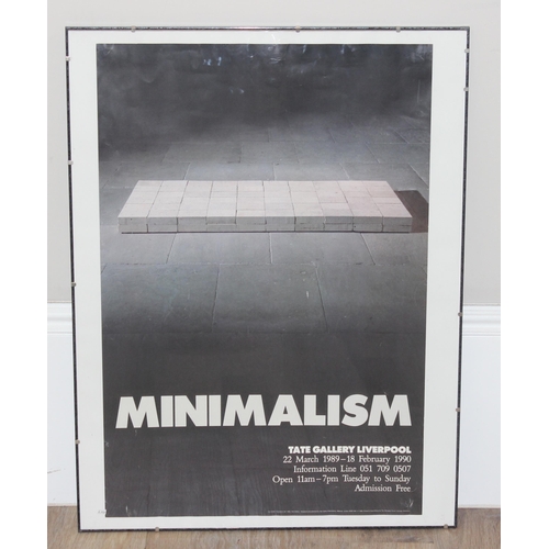 417 - Tate Gallery poster, Minimalism 1989-1990 original poster, the framed signed to reverse by the Head ... 