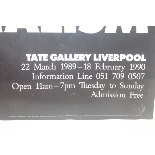 417 - Tate Gallery poster, Minimalism 1989-1990 original poster, the framed signed to reverse by the Head ... 