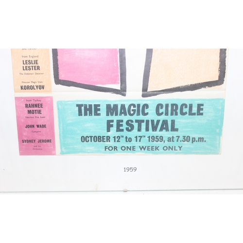 419 - An original Magic Circle Festival Poster 1959 At the Scala Theatre, London Oct 1959 with poster illu... 