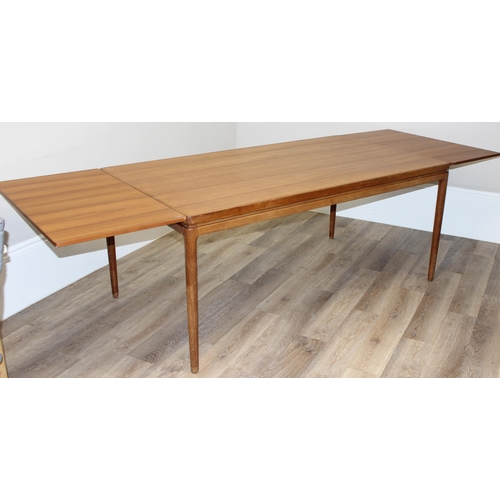 4 - A retro mid-century Danish Christian Linneberg teak extending dining table with 2 extra leaves, mark... 