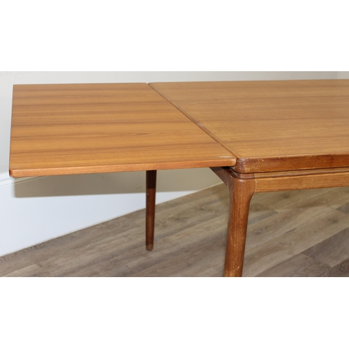 4 - A retro mid-century Danish Christian Linneberg teak extending dining table with 2 extra leaves, mark... 