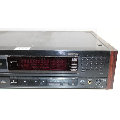 723 - Sony Compact disc player CDP-338ESD with manual