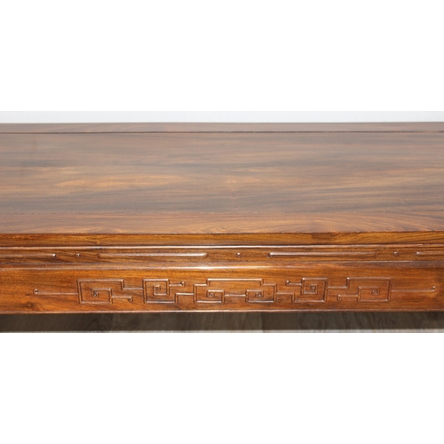 97 - A 20th century Oriental hardwood low or coffee table, carved details, 20th century, approx 127cm wid... 