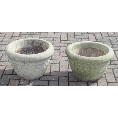 330 - Pair of concrete garden pots by Willow Lodge Crafts Ltd, approx 50cm W x 32cm H