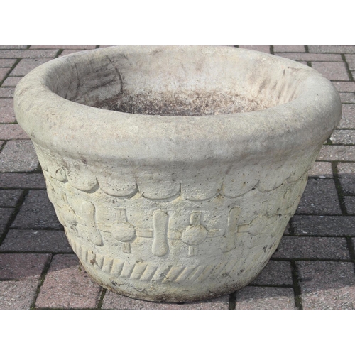 330 - Pair of concrete garden pots by Willow Lodge Crafts Ltd, approx 50cm W x 32cm H