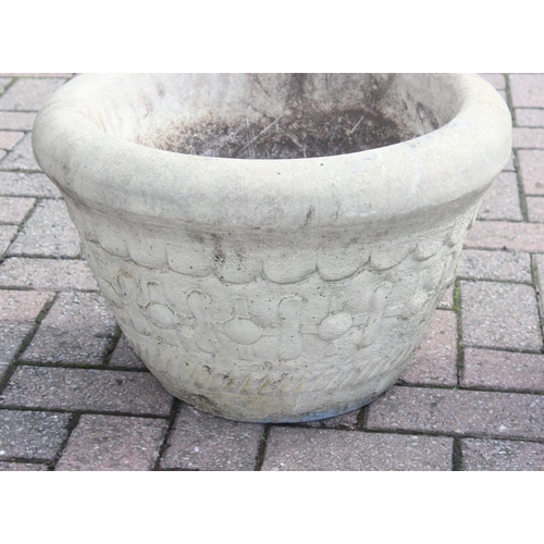 330 - Pair of concrete garden pots by Willow Lodge Crafts Ltd, approx 50cm W x 32cm H