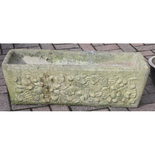 331 - 2 garden pots and 2 garden planters to include an example by Cotswold studio, largest approx 70cm W ... 