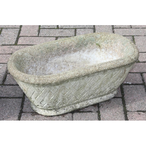 331 - 2 garden pots and 2 garden planters to include an example by Cotswold studio, largest approx 70cm W ... 