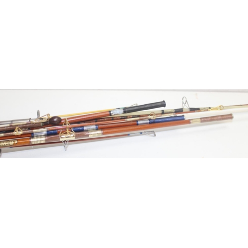 782 - 7 x Canadian build fishing rods to include examples by Major rods & Algonquin Blanchard