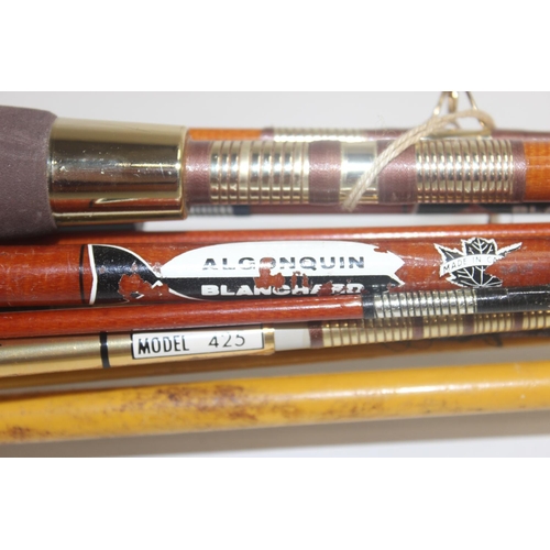 782 - 7 x Canadian build fishing rods to include examples by Major rods & Algonquin Blanchard