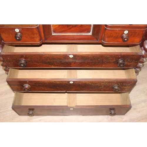 17 - A Victorian mahogany Scottish chest of drawers, a secret top drawer over 2 banks of 2 short drawers ... 