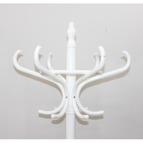 27 - A white painted freestanding coat and hat stand, approx 185cm tall