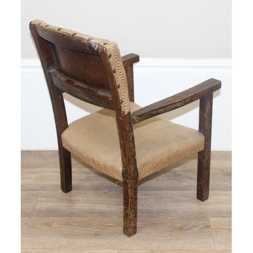 19 - A vintage leather topped camel stool, a further small pine stool with embossed leather top decorated... 