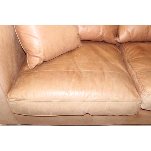 38 - Sofa Workshop By Timothy Oulton, a high quality modern designer large 2 seater tan or light brown le... 