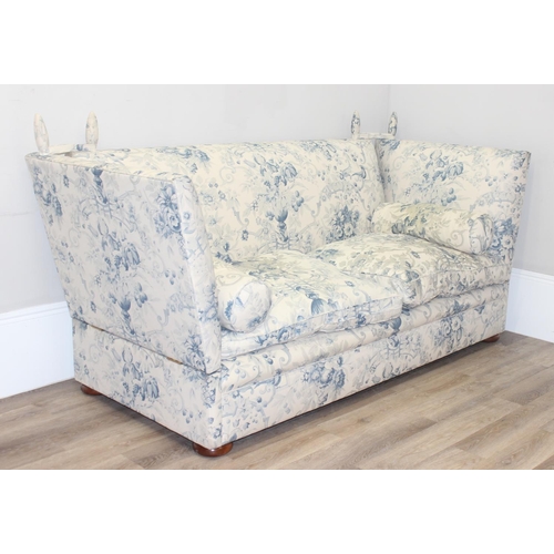 33 - George Smith Furniture, a modern drop end Knole sofa, believed to be the Tiplady range, with blue an... 