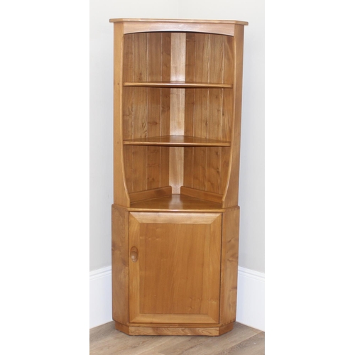 5 - An Ercol Windsor range corner display cabinet, model 743c, approx 75cm W x 42cm D x 150cm H