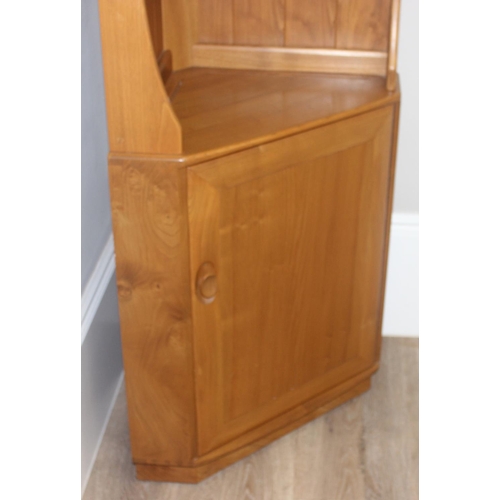 5 - An Ercol Windsor range corner display cabinet, model 743c, approx 75cm W x 42cm D x 150cm H