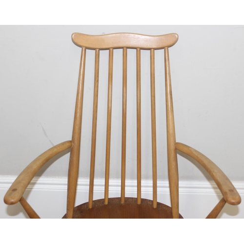 7 - Ercol Goldsmith carver dining chair, blonde finish, approx 97cm tall