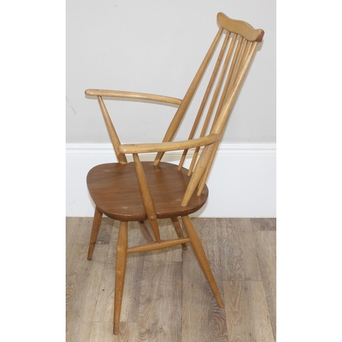 7 - Ercol Goldsmith carver dining chair, blonde finish, approx 97cm tall