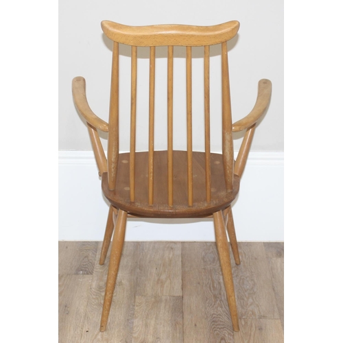 7 - Ercol Goldsmith carver dining chair, blonde finish, approx 97cm tall