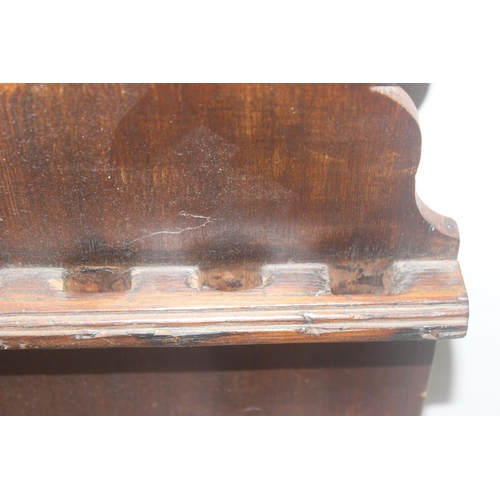 46 - An antique stained pine spoon rack and box, likely 19th century, approx 31cm wide x 62cm tall